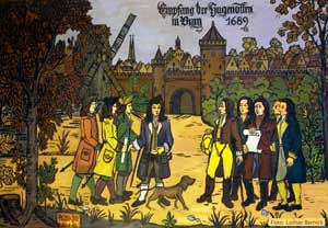 The Huguenots are welcomed in Burg in 1689